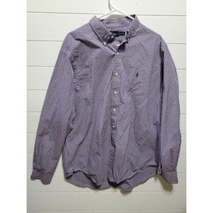 Ralph Lauren mens size 17.5 XL long sleeve buttoned down dress classic purple ck